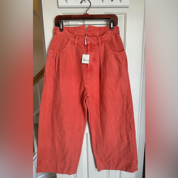 NWT Free People Sweet Talk Red Mango Chino Pants- Size 8 - Picture 3 of 11